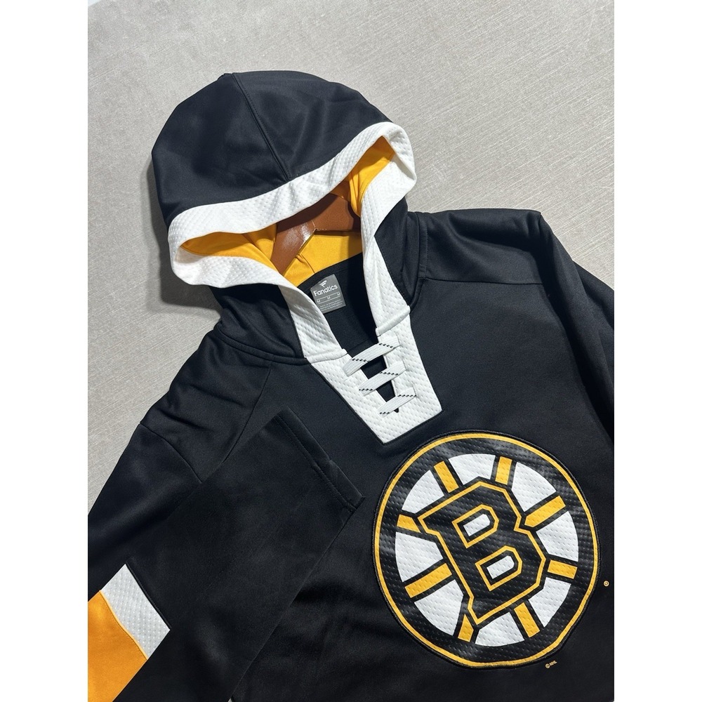 Boston Bruins Fanatics Inside Line Fleece Pullover Hoodie Men's Size Medium Lace